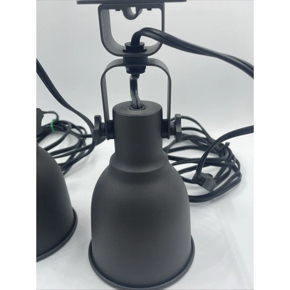 SET of 2 - Ikea HEKTAR Wall Spotlight Lamp W Bulbs, Metal, Dark Gray - Pre Owned